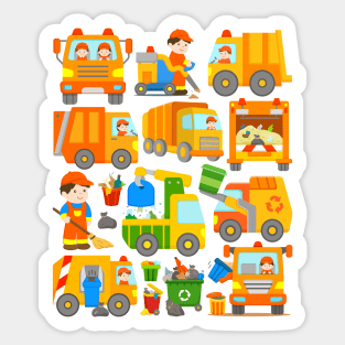 Garbage Collection Trucks for Kids Sticker
